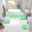 Chenille Bath Rug 36x24 in Mint Green with Rubber Backing 2