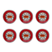 6X Round LED 4 in 1 Truck Tail Light 12-24V Dynamic Tail Turn Signal Reverse Rear Brake Stop Light for Trailer Lorry RV