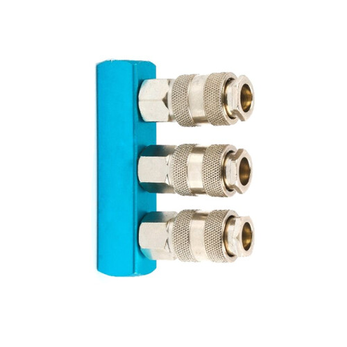 2/3/4 Ways EU Type Pneumatic Manifold Splitter Coupler Quick Fitting Air Gas Pump Compressor Connector 3 Way 1