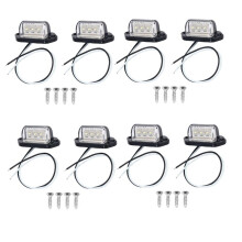 8x Number Plate Lights Led License Plate Light Rear Lamps Universal 12v 24v for Car Trailer Vehicle Truck Ute Van