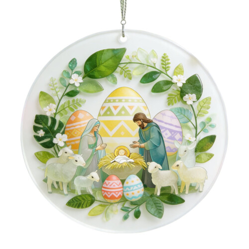 Easter Acrylic Ornament Double-Sided 8cm 1
