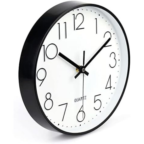 14 Inch Silent Wall Clock Grey Dial with White Numbers 1