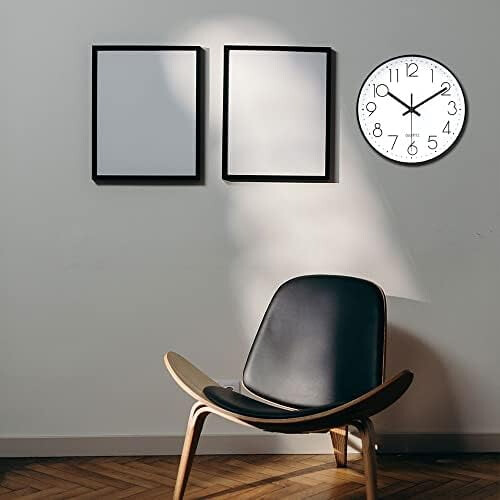 14 Inch Silent Wall Clock Grey Dial with White Numbers 2