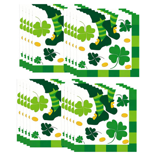 Grønne shamrock-papirservietter St. Patricks dag 100 1
