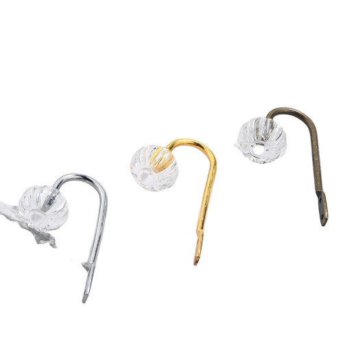 (Copper)2pcs Metal Crystal Curtain Holdback Decor Functional Iron Wire Minimalistic Hook 2