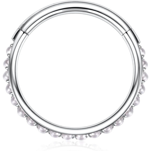 Κοσμήματα Piercing από Χειρουργικό Ατσάλι για Κόγχη 16g – Κρίκοι Clicker από Λευκό 2