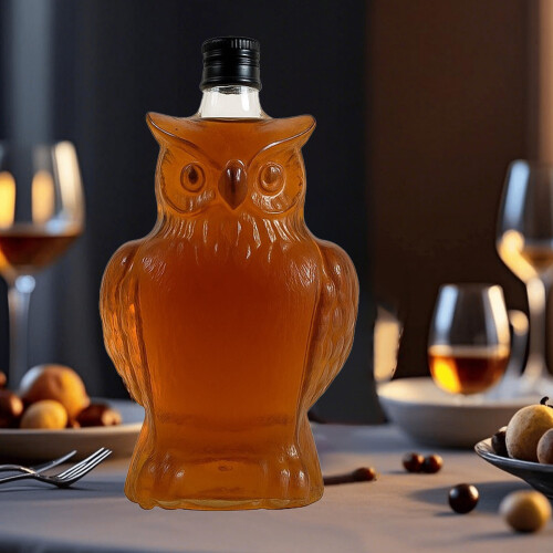 Γυάλινη καράφα μπουκαλιού ουίσκι Owl 750ml 1
