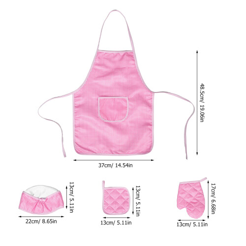 Wunderschöne Kochschürze für Mädchen, rosa, Kindergröße 1