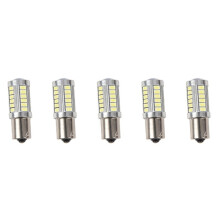 5X BA15S 12V White LED Sidelight Indicator Car Light Bulb 1156 P21W Silver 33-LED