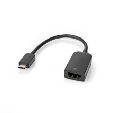 USB-C Adapter | USB 3.2 Gen 1 | USB-C Stecker | HDMI Buchse | 4K@60Hz | 0.20 m | Rund | Vernickelt | PVC | Schwarz | Box