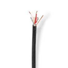 Mikrofonkabel | 2 x 0.35 mm² | Kupfer | 100.0 m | Rund | PVC | Schwarz | Rolle