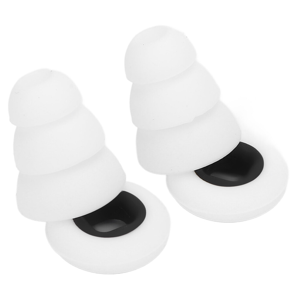 White/Black Silicone Earplugs For Sleeping Noise Cancelling, Washable, 3-Layer, &