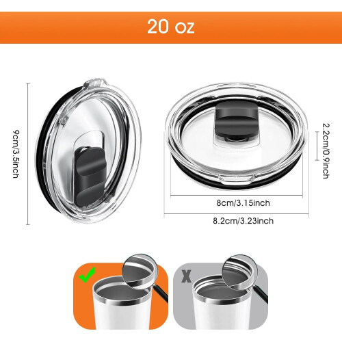 20oz magnetisk skydelåg til tumblere, 2 stk. 2