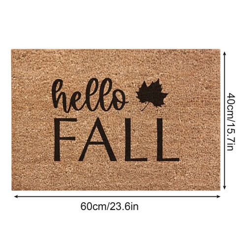 Pumpkin Fall Door Mat Brown White Stripe 18x30 Inch 2