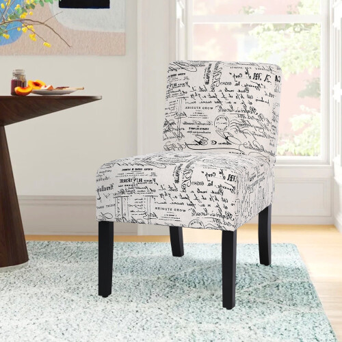 Upholstered Accent Chair White Urban Style Solid Wood Legs 1