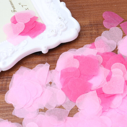 Hjärtformad konfetti rosa ros 60 g 6000 st 1