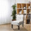 Upholstered Accent Chair White Urban Style Solid Wood Legs 8