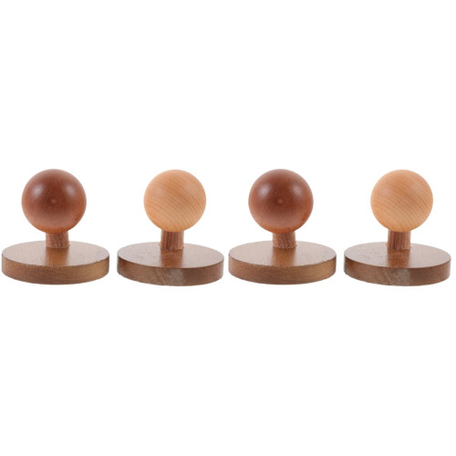 Juego de 2 percheros independientes con ganchos de madera con forma de seta. 2