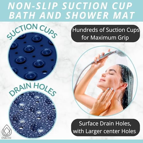 Πατάκι μπάνιου - Μεγάλο αντιολισθητικό πατάκι μπανιέρας και ντους - Πολύ μακρύ, 2