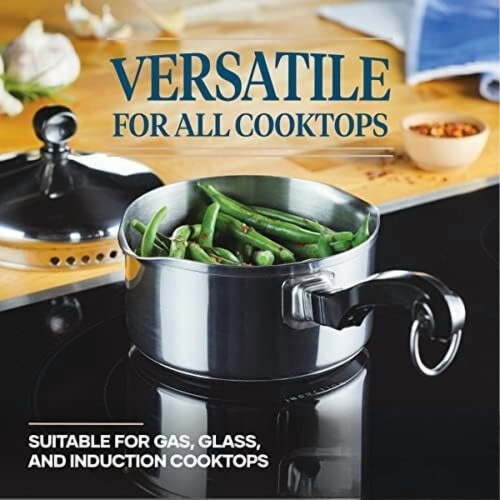 Stainless Steel Straining Saucepan Silver 1-Quart 2
