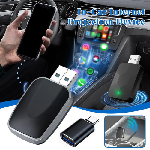 Langaton CarPlay-sovitin iPhonelle, kompakti Plug-and-Play 2
