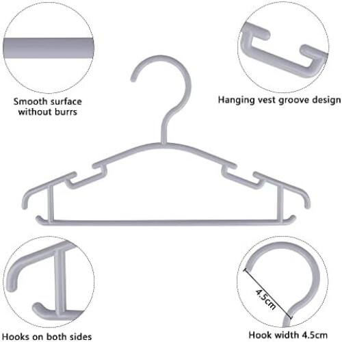 Babykleiderbügel, 26 cm, grauer Kunststoff, 100er-Packung 1
