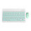 Mint Green Ultra-Thin Rechargeable Bluetooth Keyboard & Mouse Combo – Portable Wireless Set for Android/PC/Tablet, 3-Speed DPI, 10M Range, AA 2