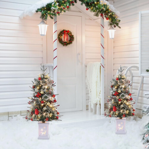 Pre-Lit Mini Christmas Tree 3FT with 78 Warm White Lights 2