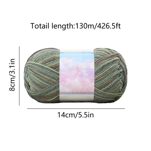 Νήμα από μαλλί γάλακτος Tie-Dye (130m), Μαλακό μείγμα βαμβακιού, Πολύχρωμο – Ιδανικό 2