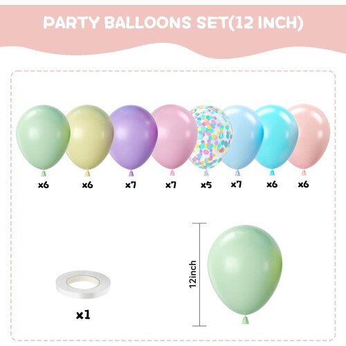 Balões de látex natural de 12 polegadas em tons pastel, compatíveis com hélio. 1