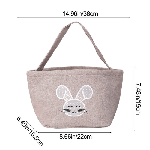 Easter basket with handle imitation linen1piece 2