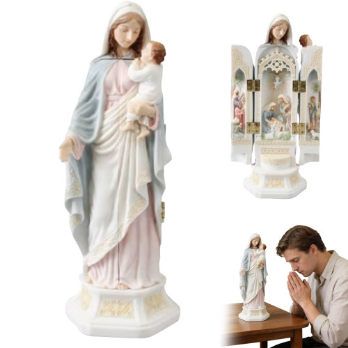 3D-krybbefigur, triptyk, antikk bronseharpiks 2