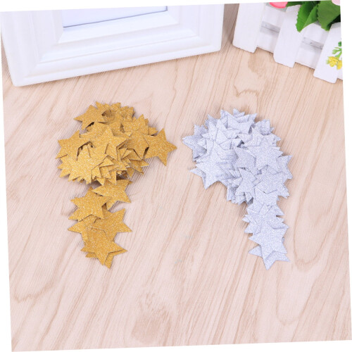 Confete de estrelas com glitter prateado, 100 unidades. 2
