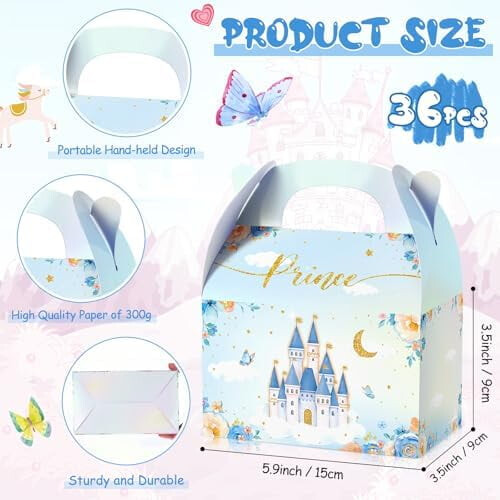 Prinsess- och prinsfestpresentaskar – 12 st 2