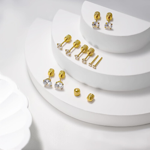 Pendientes planos sin rosca de acero inoxidable 316L de 2-6 mm 2