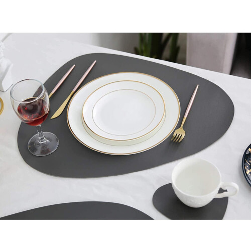 Platzsets und Untersetzer aus Kunstleder, Set 2+2 1