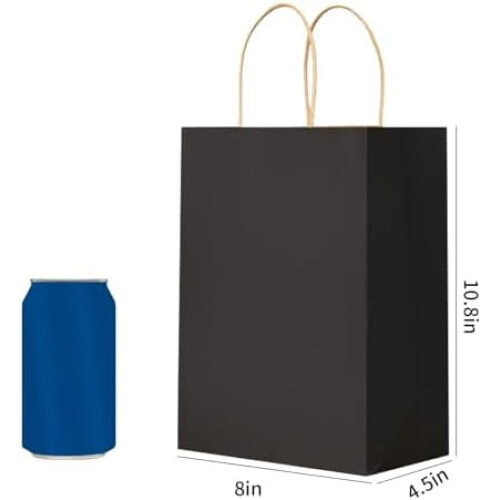 100 τεμάχια μεσαίες τσάντες δώρου Kraft 8x4.5x10.8in 2