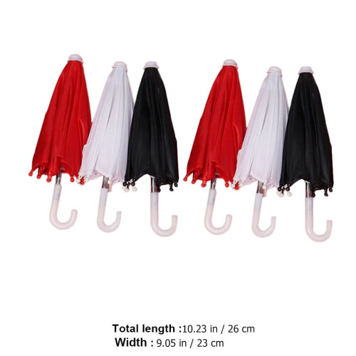 Guarda-chuvas para bonecas, cores sortidas, 6 peças, 23 x 9 polegadas 1