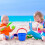 Plastic beach sand bucket with handle 1 piece 4