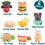 Kit de feltragem com agulha e estojo – 8 Amigos Amantes da Comida de Animais 2
