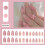 Unhas postiças com laço rosa – formato amendoado, 24 unidades 4