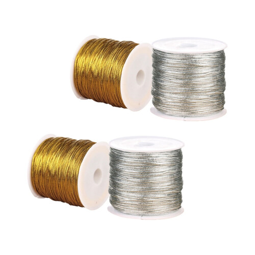 Μεταλλικό σχοινί 4Rolls για χειροτεχνίες DIY, στολίδια γάμου, συσκευασία δώρων, 1