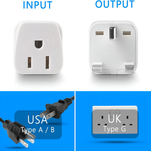 Amerikaanse naar Britse stekkeradapter type G (2 stuks) 1