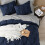 Navy Blue Oversized Queen Duvet Cover Set 3-Piece Microfiber 4