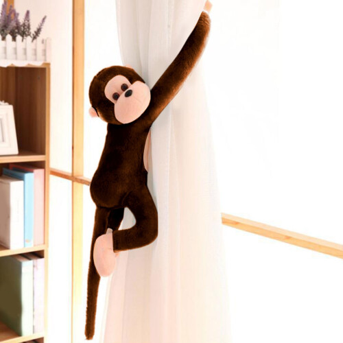 Hanging Monkey Plush Toy Brown Quilted Cotton 28In 1