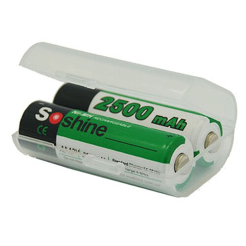 Portable Hard Plastic AA Battery Case (2-Pack) 1
