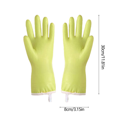 Dishwashing Gloves Long Cuff Velvet Lining Thick Wetproof 2