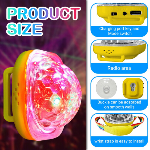 Bráisléad LED Rialaithe Gutha Buí le Solas Mini Dioscó 2