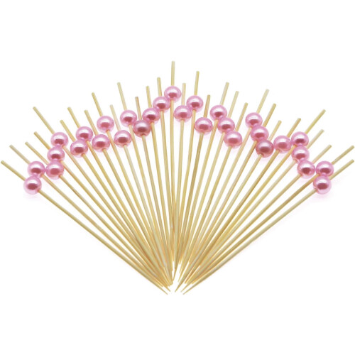 Pärlcocktailpinnar i bambu 4,7 cm 100 st 1