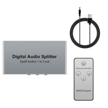 3 Poorten Digitale Optische Audiosplitter Spdif Toslink Aluminium Optische Splitter 1 in 3 Uit Ondersteuning DTS Dolby